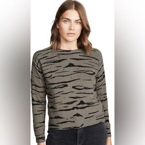 Monrow cashmere blend tiger vintage raglan sweater